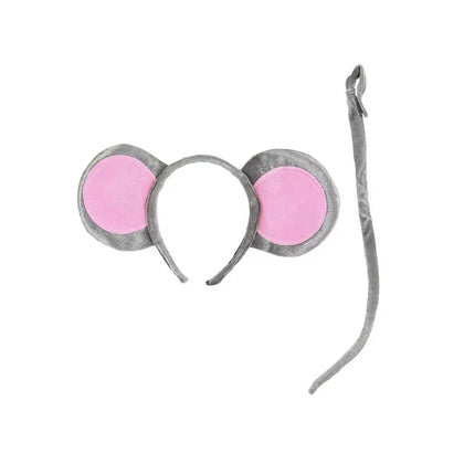 Grey Mouse Ears & Tails Set
