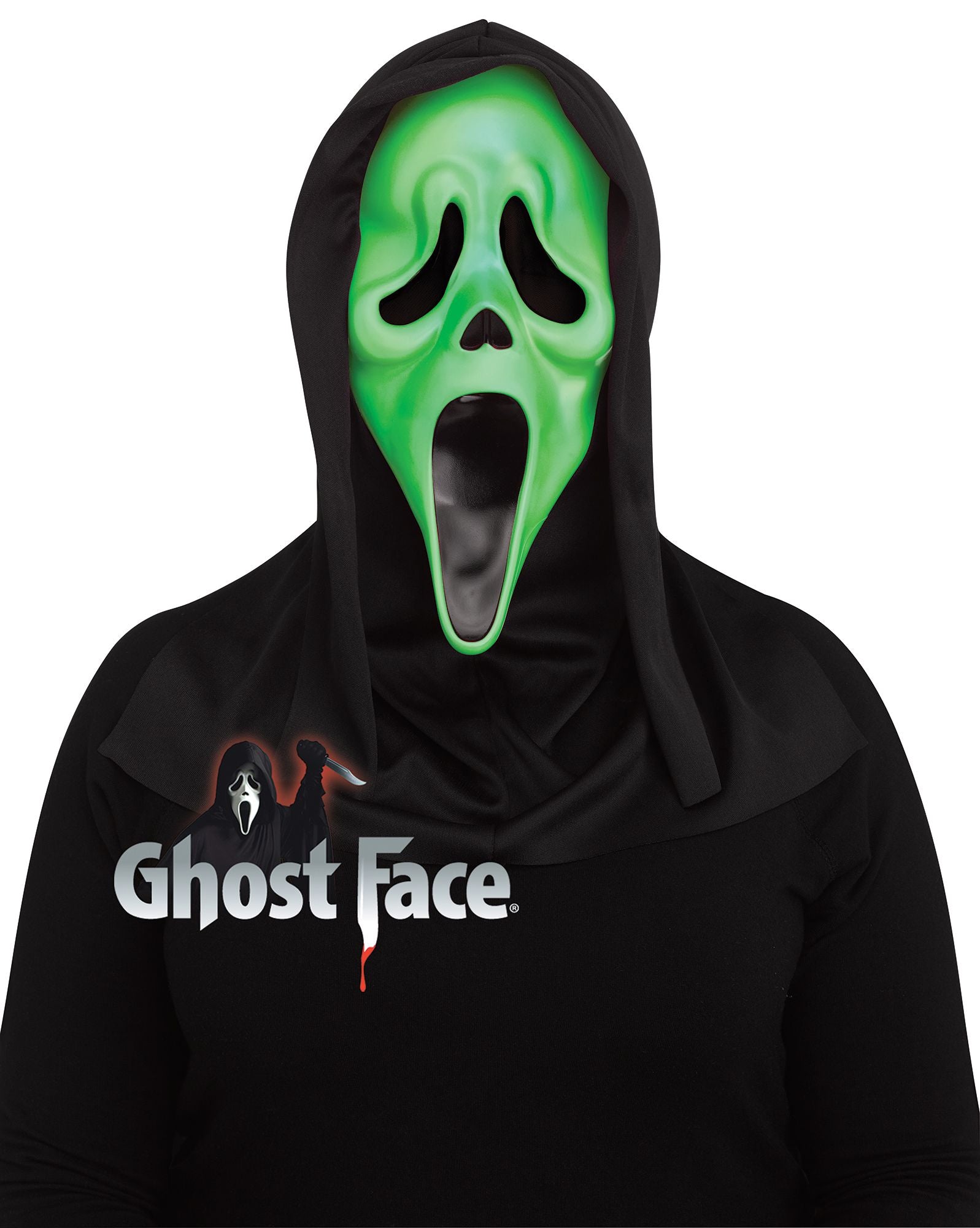 Neon Florescent Ghost Face Mask