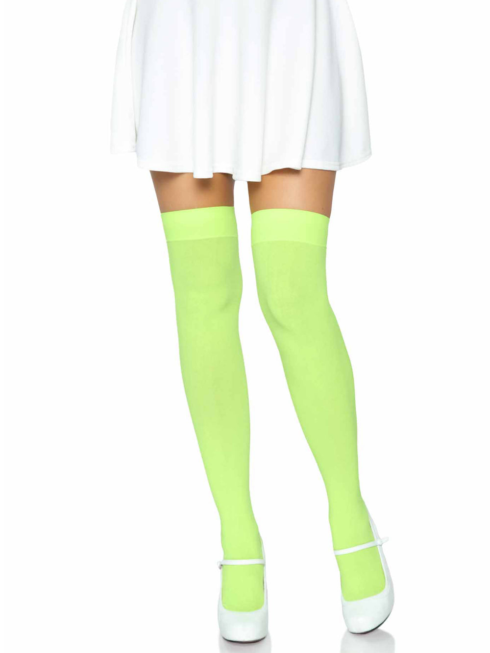 Nylon Thigh High Stockings - Neon Green | Leg Avenue
