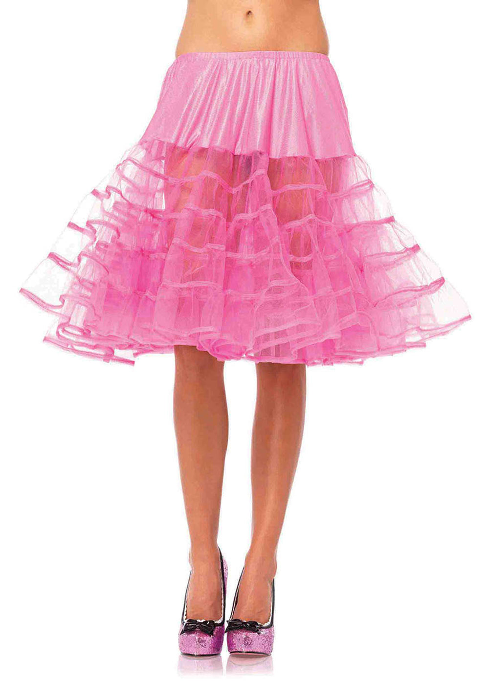 Knee Length Petticoat - Neon Pink