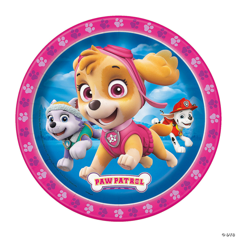 Paw Patrol Girl Round 9" Dinner Plates  8ct