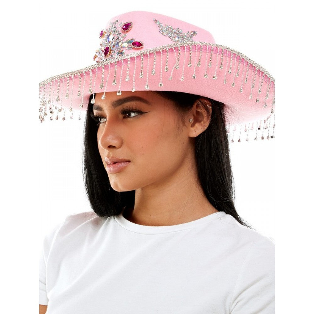 Pink Rhinestone Gem Cowboy Hat
