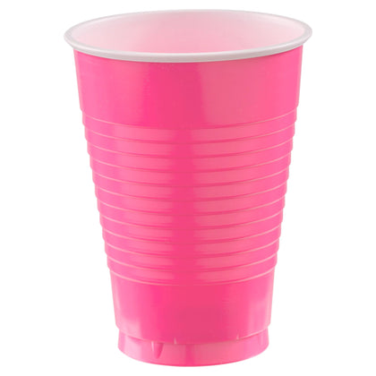 12 oz. Plastic Cups 50ct | Bright Pink