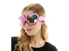Rhinestone Heart Rave Goggles | Pink