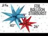 Starburst Foil Mylar Balloon | Red