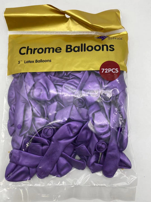 5" Latex Balloons 72pcs/bag | Chrome Purple