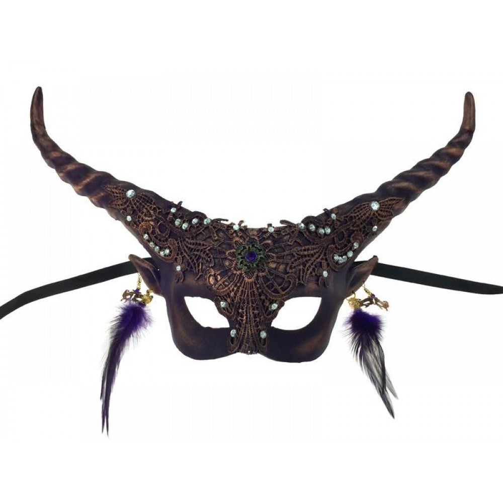 Horned Devil Half-Face Mask | Purple
