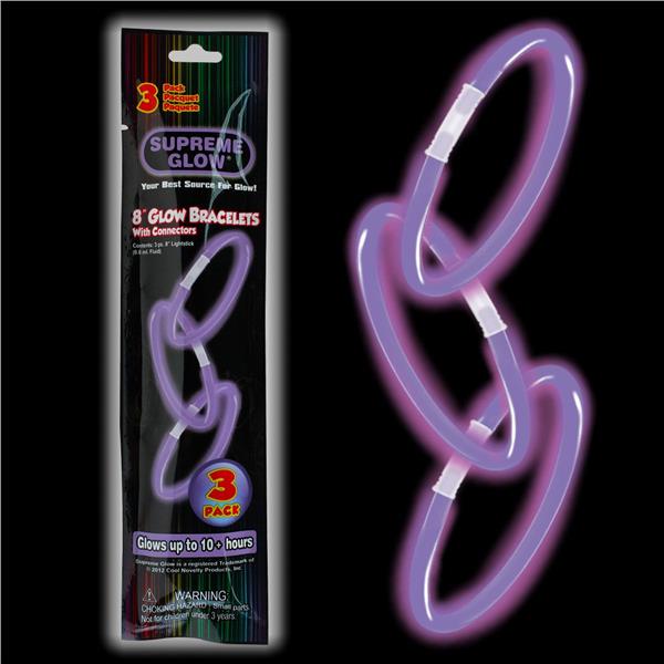 Supreme Glow 8in Glow Bracelets 3ct