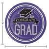 Purple 7in Paper Plates 18ct | Graduation