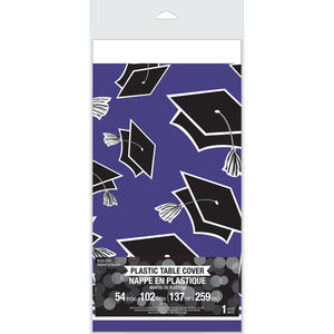 Purple Plastic Table Cover | Graduation