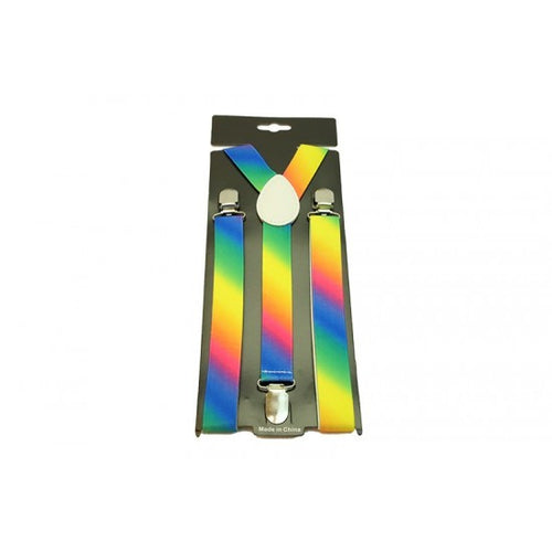 Rainbow Print Suspenders