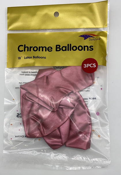 18″ Latex Balloons 3pcs/bag | Chrome Red