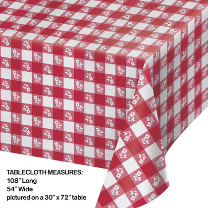 Paper Red Gingham Table Cover