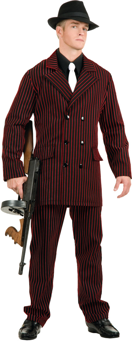 Red Pinstripe Gangster Suit | Adult