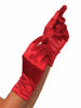 Wrist Length Satin Gloves  | Red