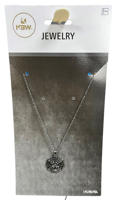 Silver Spider Web Necklace