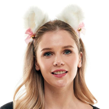 Animal Headband White Fur