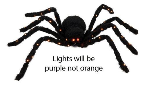 60" Big Light Up Spider Purple Lights