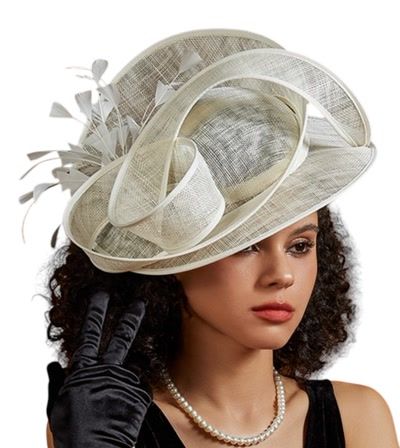 White Sculptural Fascinator with Feathers