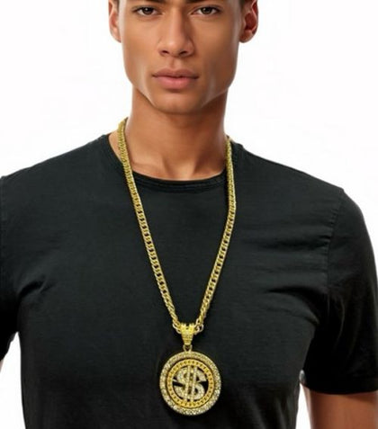 Bling Spinning Dollar Sign Necklace