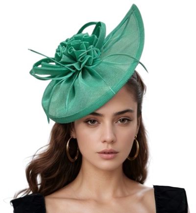 Chic Green Floral Fascinator with Bow Detail