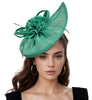 Chic Green Floral Fascinator with Bow Detail