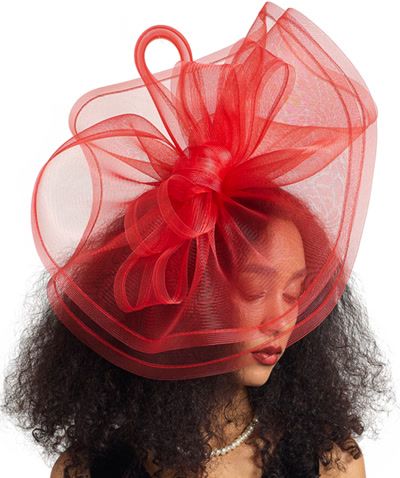 Oversized Red Statement Fascinator with Bow