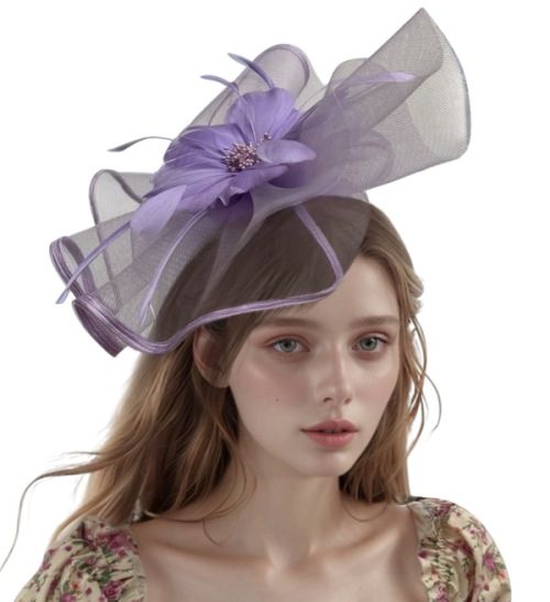 Purple Floral Fascinator