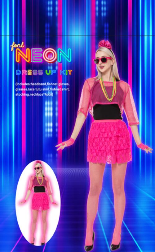 80s Pink Neon Accessory Kit