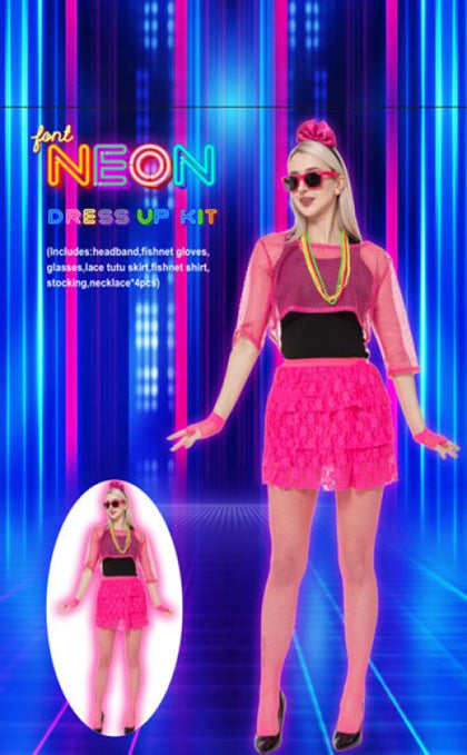 80s Pink Neon Accessory Kit