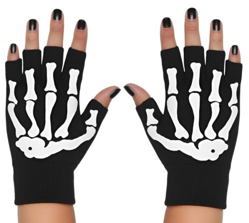 Fingerless Gloves - Adult Skeleton