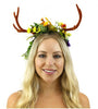 Brown Antler Headband w/Flowers