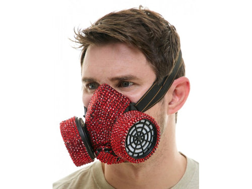 Rhinestone Gas Mask | Red