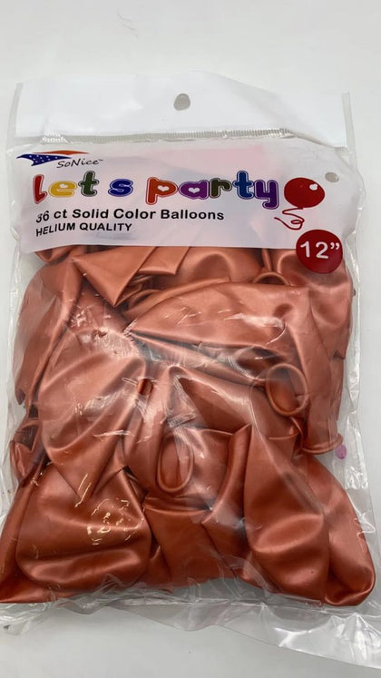 12″ Latex Balloons 36pcs/bag | Rose Gold