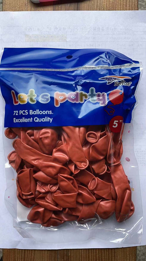 5" Latex Balloons 72pcs/bag | Rose Gold