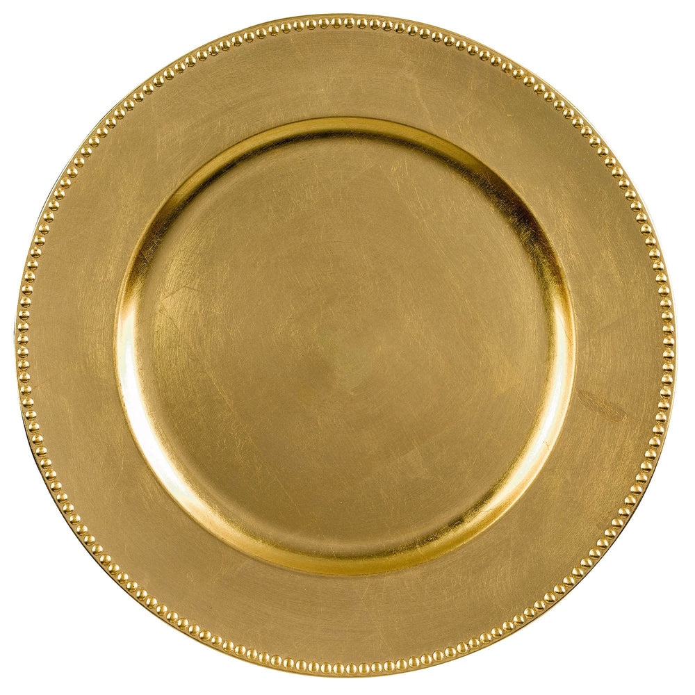 Round Metallic Gold Plastic Charger