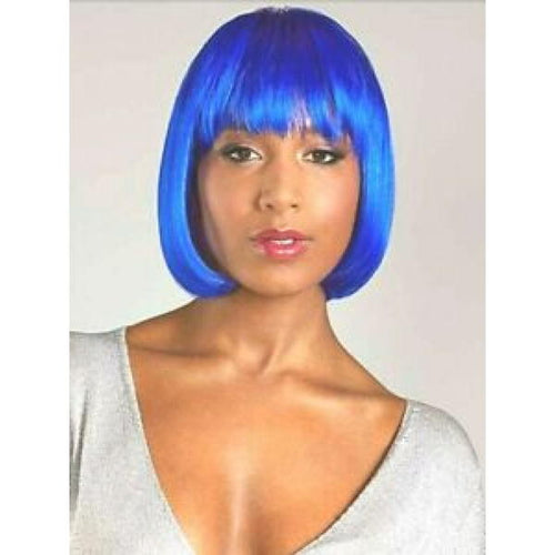 bob with bangs blue