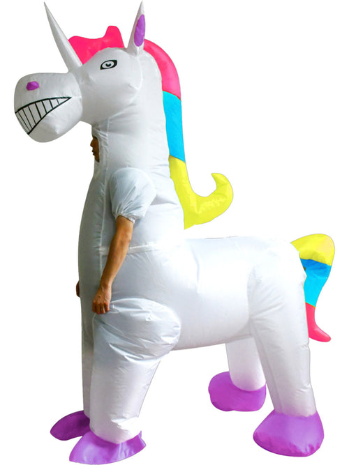 Adult's 4 Legged White Unicorn Inflatable Costume