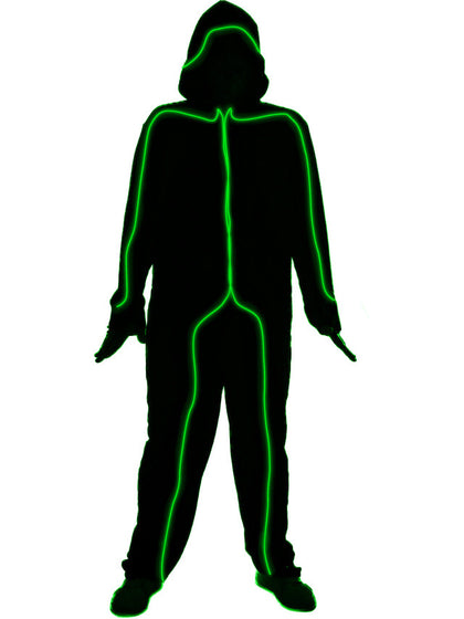 Lime Green Glow Stick Man Costume | Adult