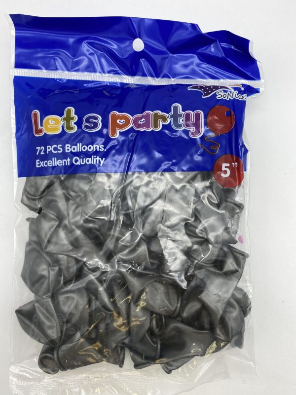 5" Latex Balloons 72pcs/bag | Silver