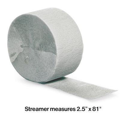 Silver Crepe Streamer | 81ft