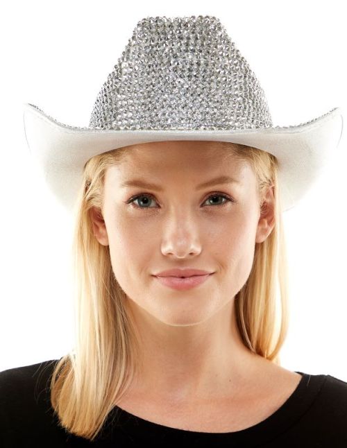Cowboy Hat Rhinestone Iridescent | Silver