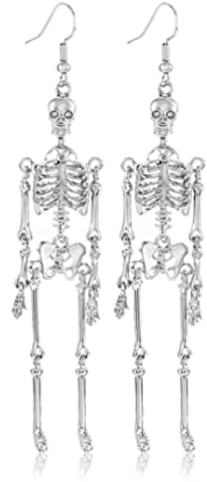 silver skeleton earring