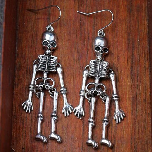 SKELETON BODY EARRINGS | SILVER