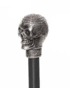 silver skull cane