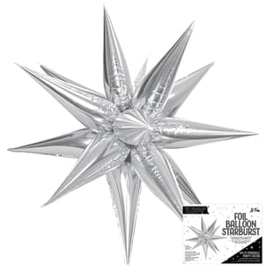 Starburst Foil Mylar Balloon | Silver