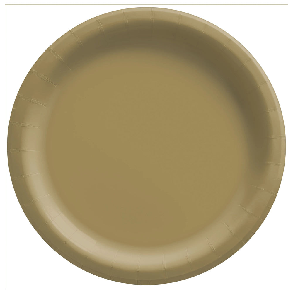 Gold 7in Paper Cake Plates 20ct | Solids