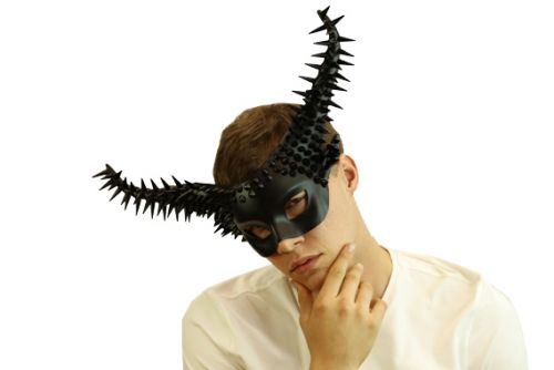 black devil mask spiked