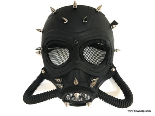 Black Gas Mask with Spikes