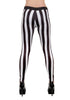 Women's Black and White Striped Leggings